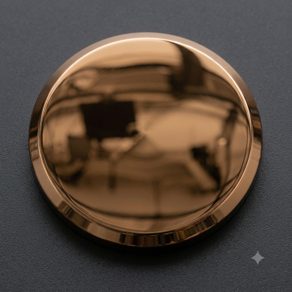 Rose gold PVD coating sample disc